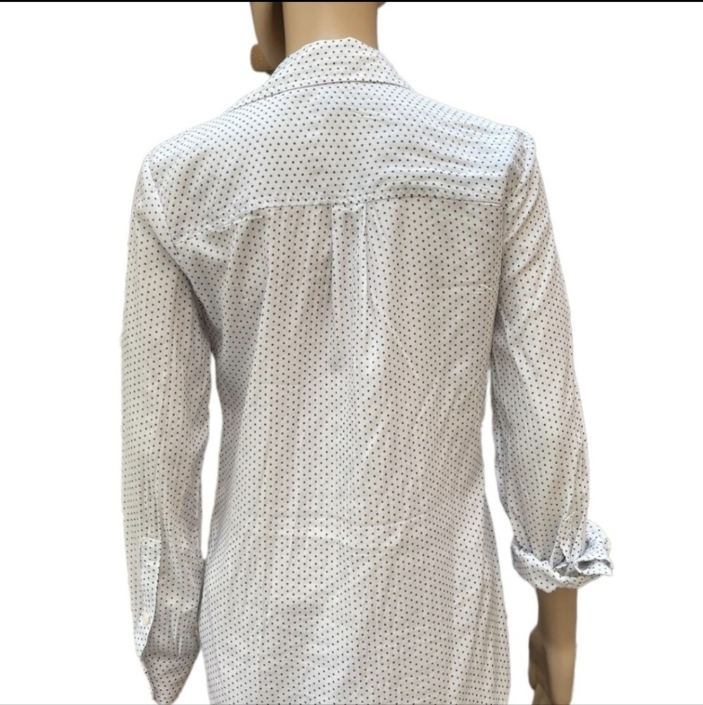 NY&Co Soho W&B PolkaDot Long Sleeve Button Down Blouse - Picture 2 of 9